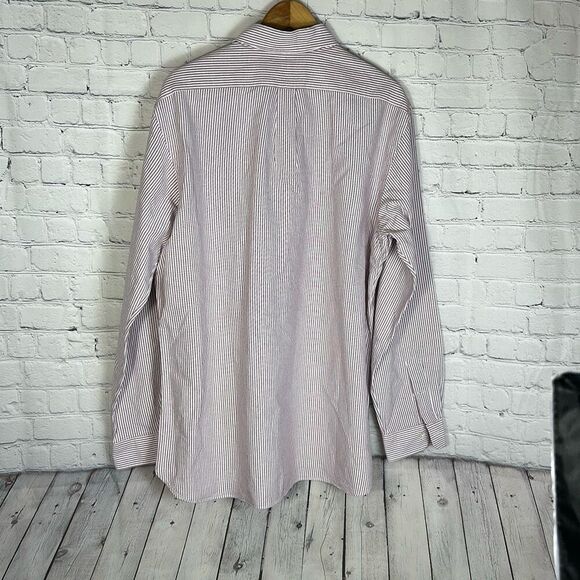 Ralph Lauren Color Pony Custom Fit Red Striped Cotton Shirt Size XL Long Sleeve - Picture 4 of 8